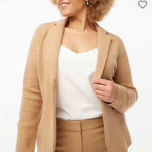 NWT J. Crew Factory Schoolboy sweater-blazer, Heather Acorn, Size: S